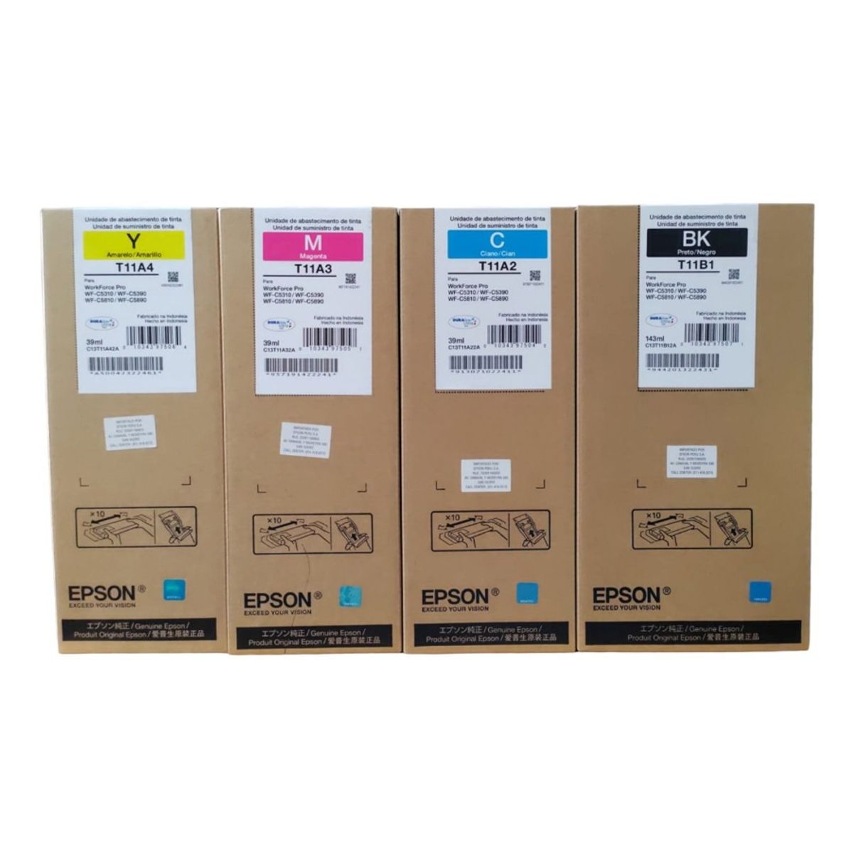 EPSON - JUEGO DE TINTA EPSON T11B T11A NEGRO Y COLOR x 4 Pro WF-C5810 C5890 C5390