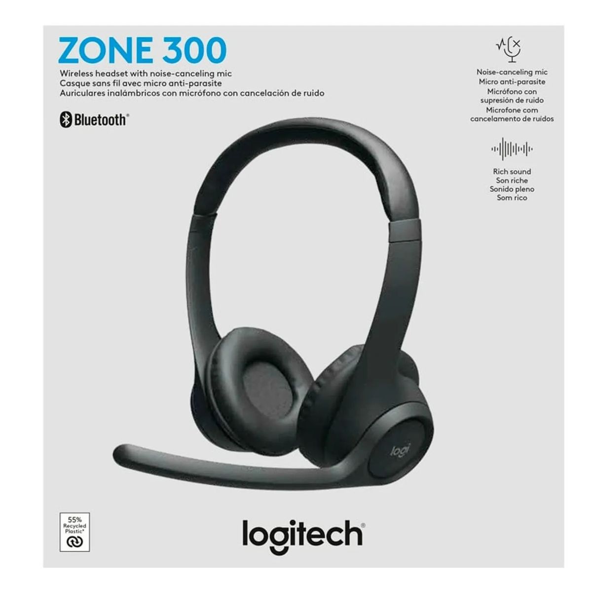 LOGITECH - Audifono Logitech Zone 300 Wireless negro