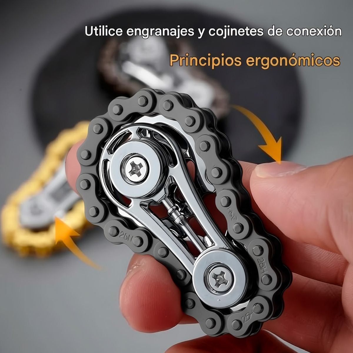GENERICO - Spinner De Engranaje De Mano Modelo Cadena Giratorio