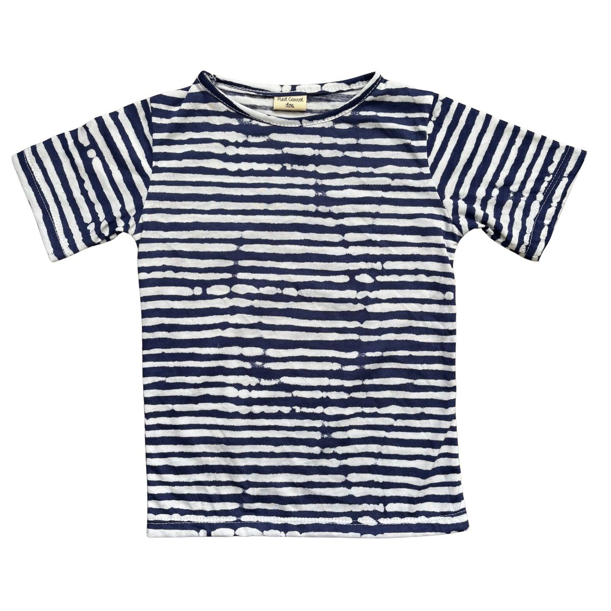 RED CARROT - Polo unisex niño manga corta jersey azul y blanco rayado