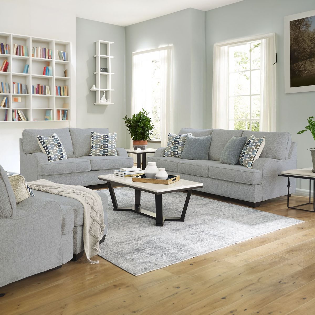 AMBIHOME - Juego de sala 3-2-1 Velora + Banqueta baúl de regalo