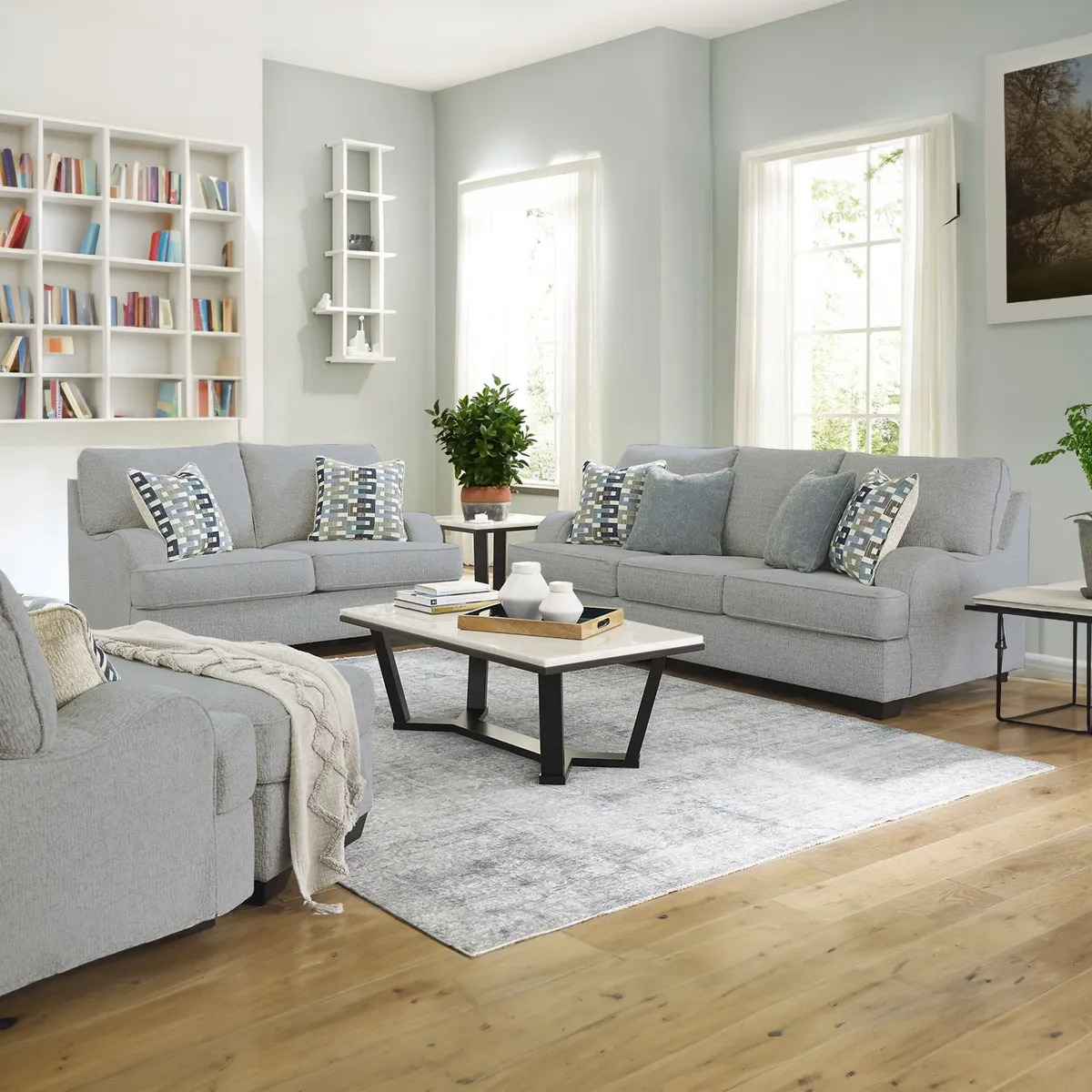 AMBIHOME - Juego de sala 3-2-1 Velora + Banqueta baúl de regalo