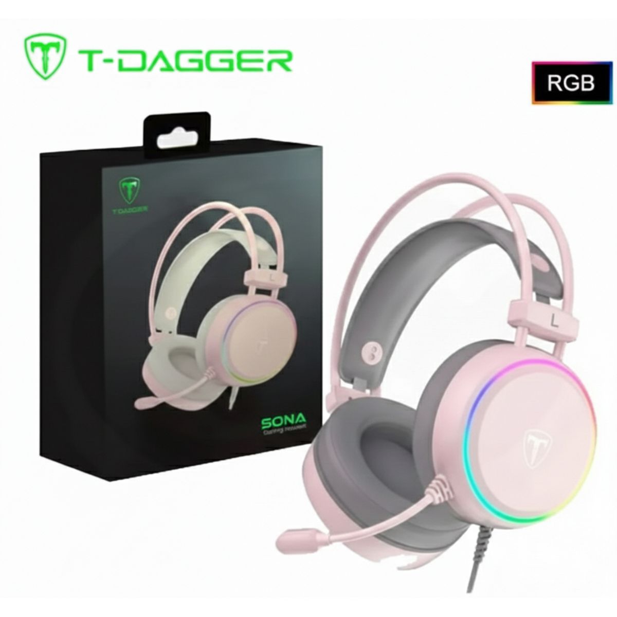 T-DAGGER - Audífonos Gamer T-Dagger SONA PINK