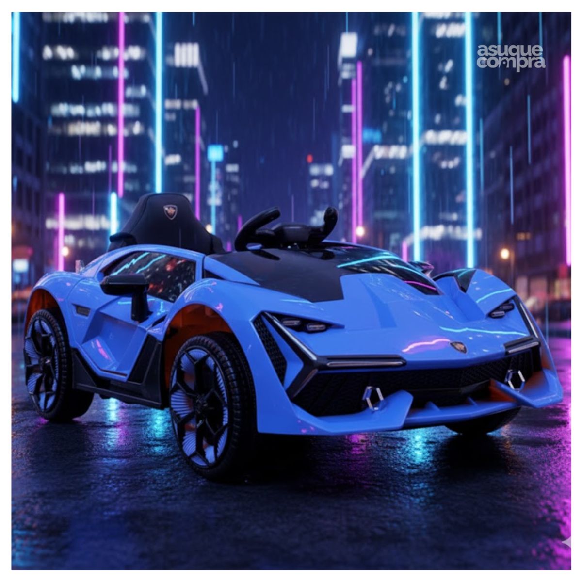 GENERICO - CARRO MODELO LAMBORGHINI ELECTRONICO AZUL PARA NIÑOS