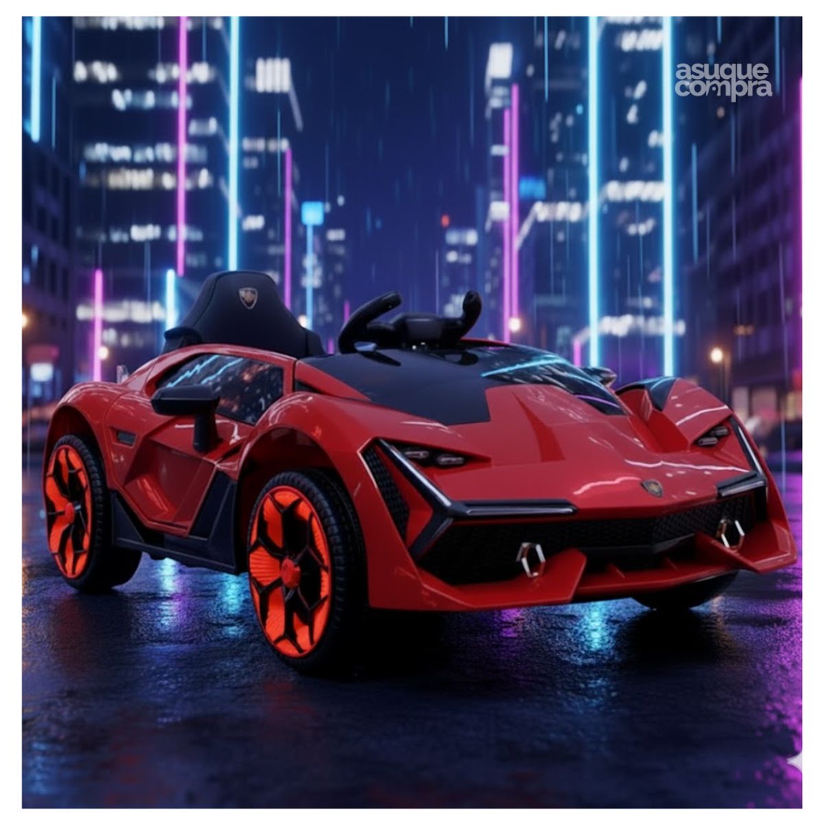 GENERICO - CARRO MODELO LAMBORGHINI ELECTRONICO ROJO PARA NIÑOS