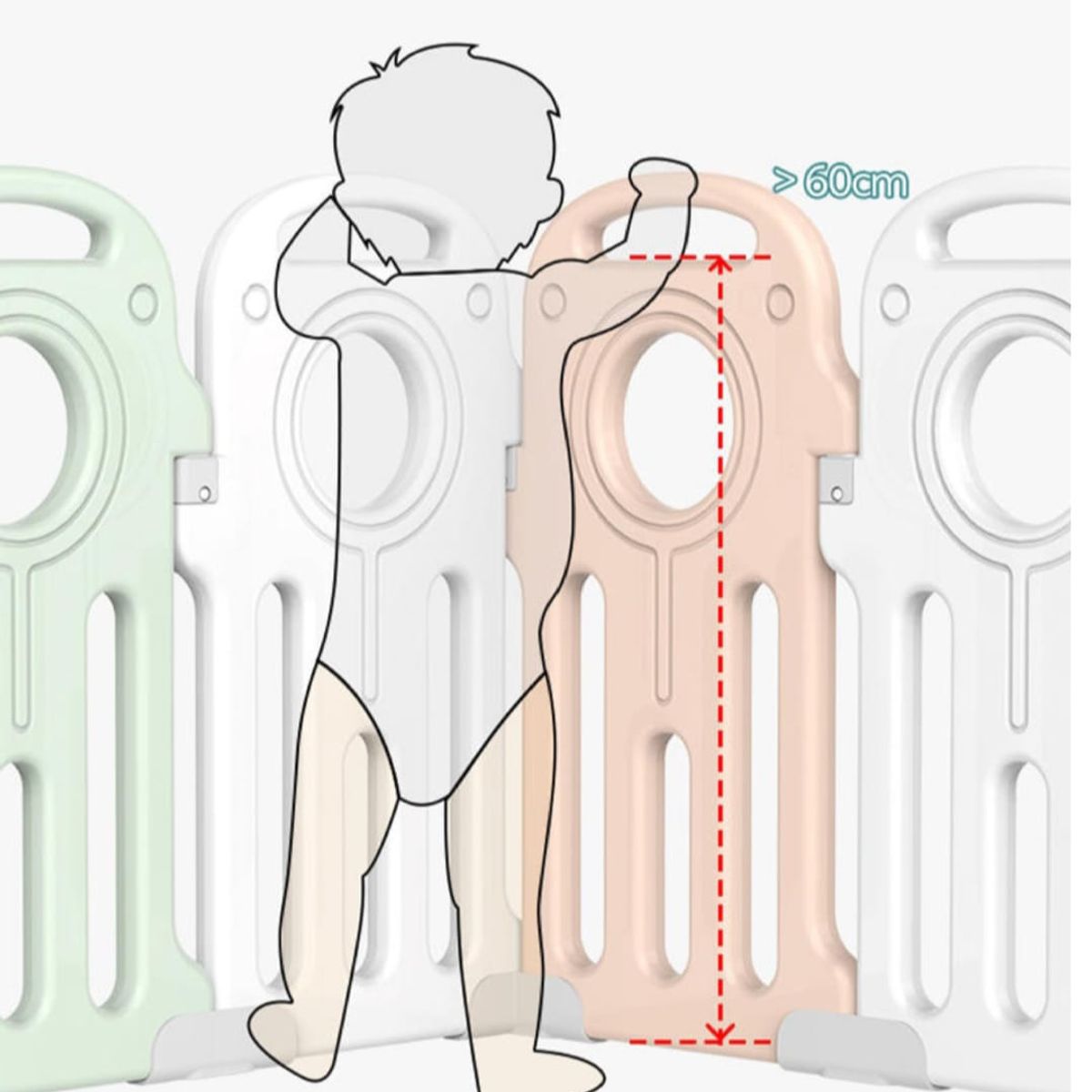 GENERICO - Corral Bebé Rosa 22 Piezas + tapete