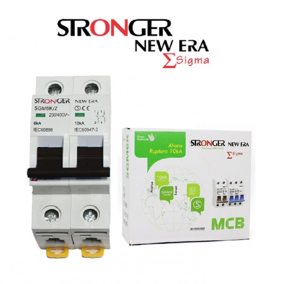 STRONG - LLAVE INTERRUPTOR TERMOMAGNÉTICO 2X40AMP STRONGER NEW ERA