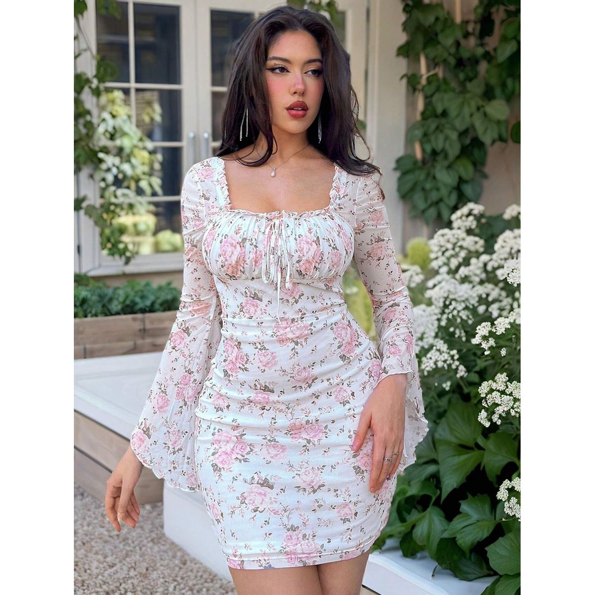 GENERICO - VESTIDO LOLITAS FLOREADA BLANCO CASUAL