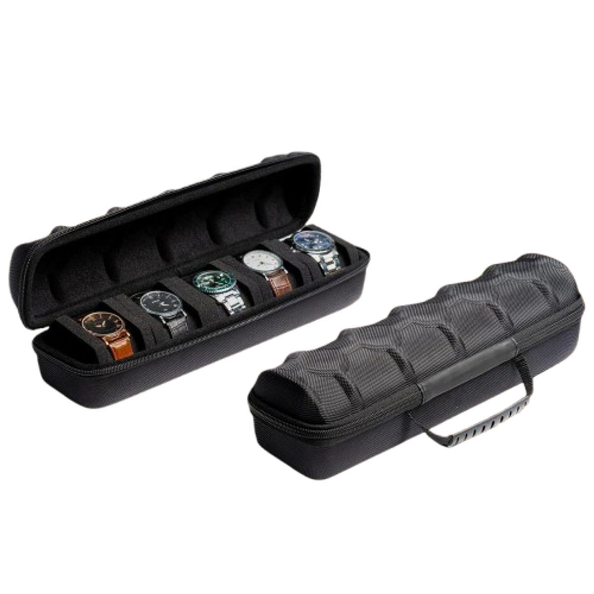 STRIVE - ORGANIZADOR DE PORTA RELOJES TELA PREMIUM OXFORD REPELENTE 3 A 10 RELOJES