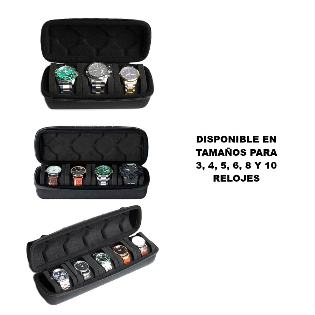 STRIVE - ORGANIZADOR DE PORTA RELOJES TELA PREMIUM OXFORD REPELENTE 3 A 10 RELOJES