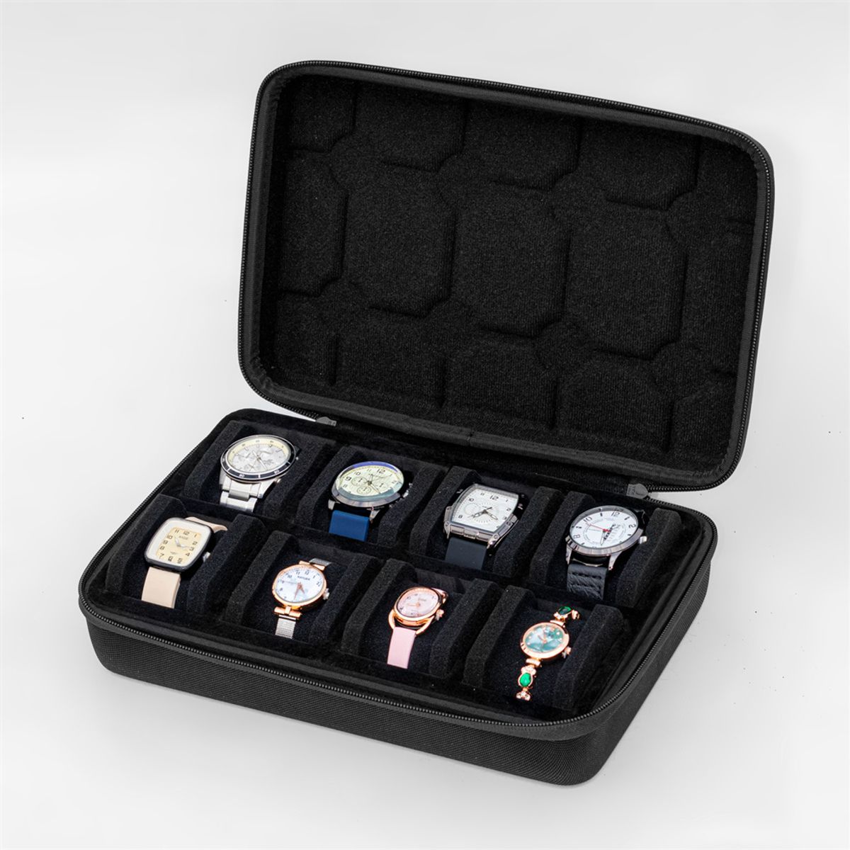 STRIVE - ORGANIZADOR DE PORTA RELOJES TELA PREMIUM OXFORD REPELENTE 3 A 10 RELOJES