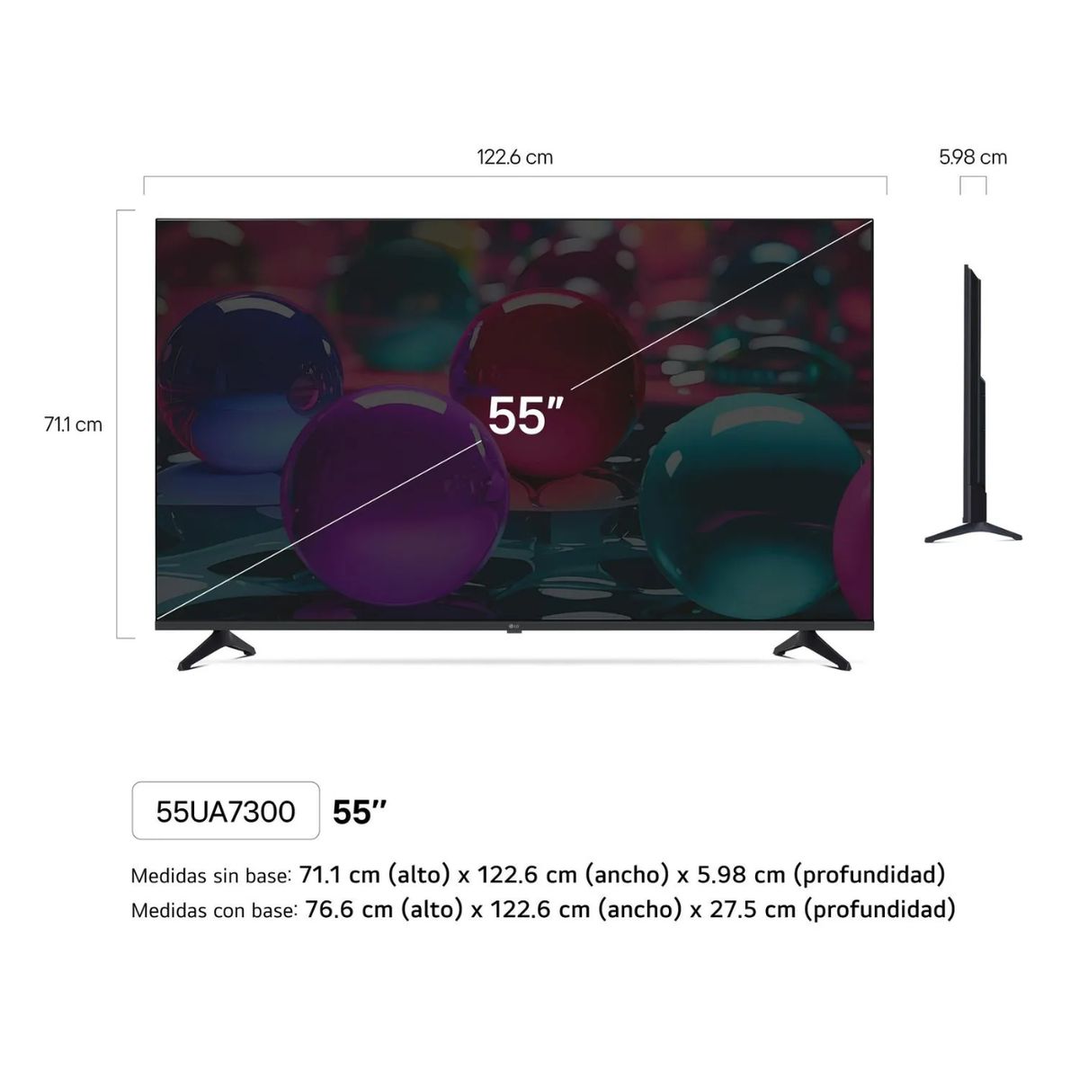 LG - TELEVISOR LG SMART TV 4K UHD 55UA7300PSB INTELIGENCIA  ARTIFICIAL (2025)
