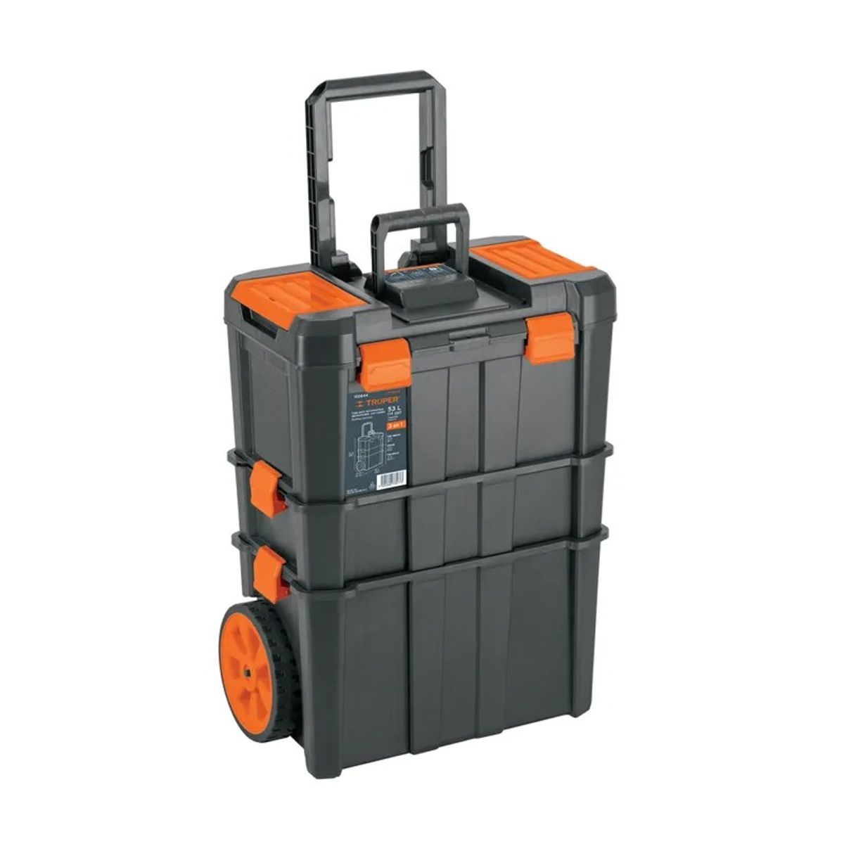 TRUPER - Caja para Herramientas con ruedas 3 en 1 53 Litros Truper