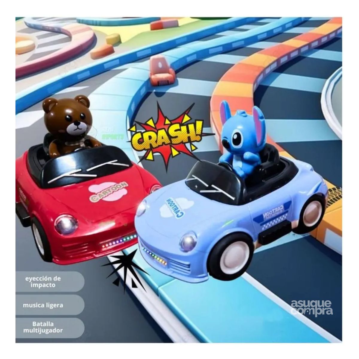 GENERICO - CARRITO CHOCON A CONTROL REMOTO CON 2 MUÑEQUITOS