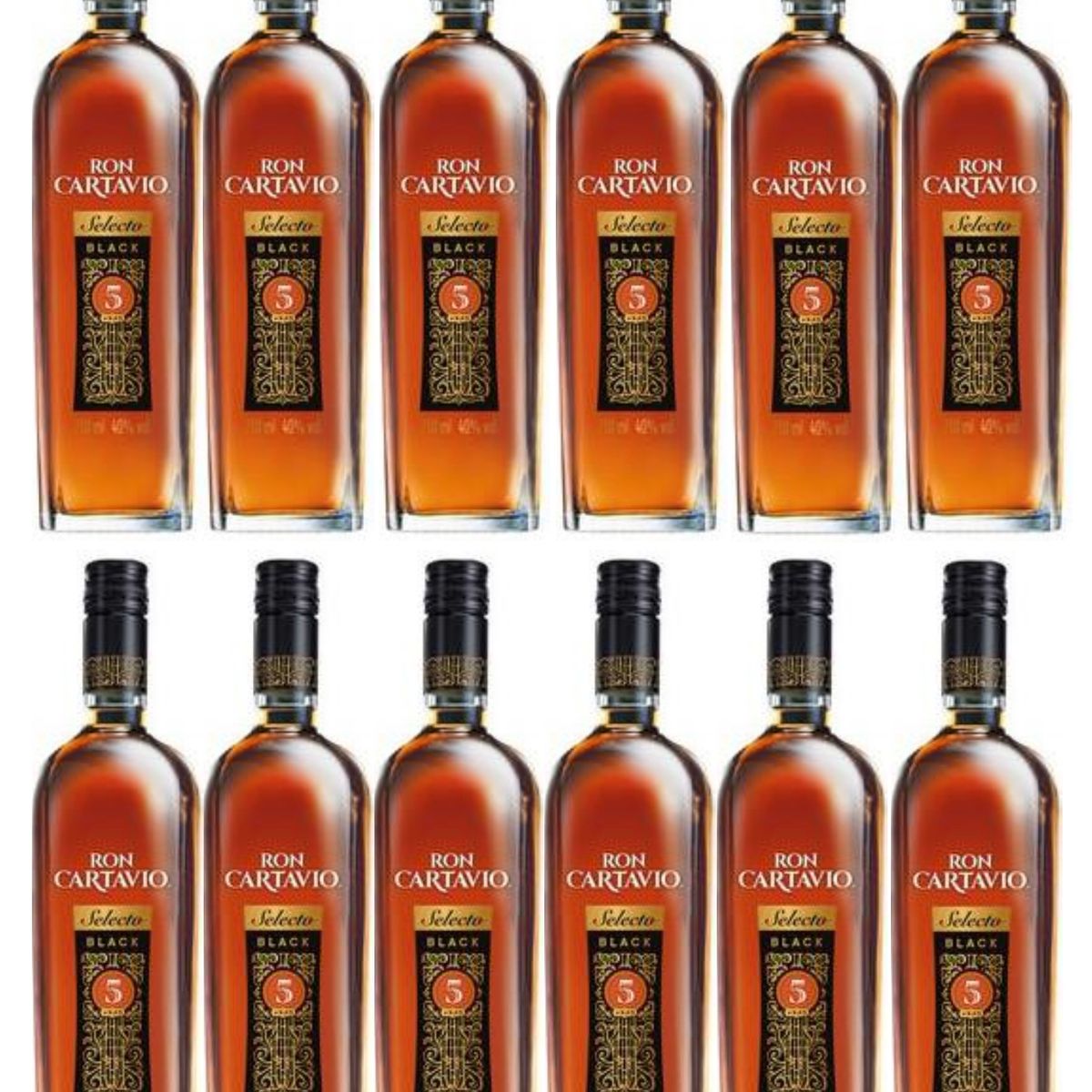 CARTAVIO - RON SELECTO 5 AÑOS BLACK BOTELLA 750ML - 12 UND