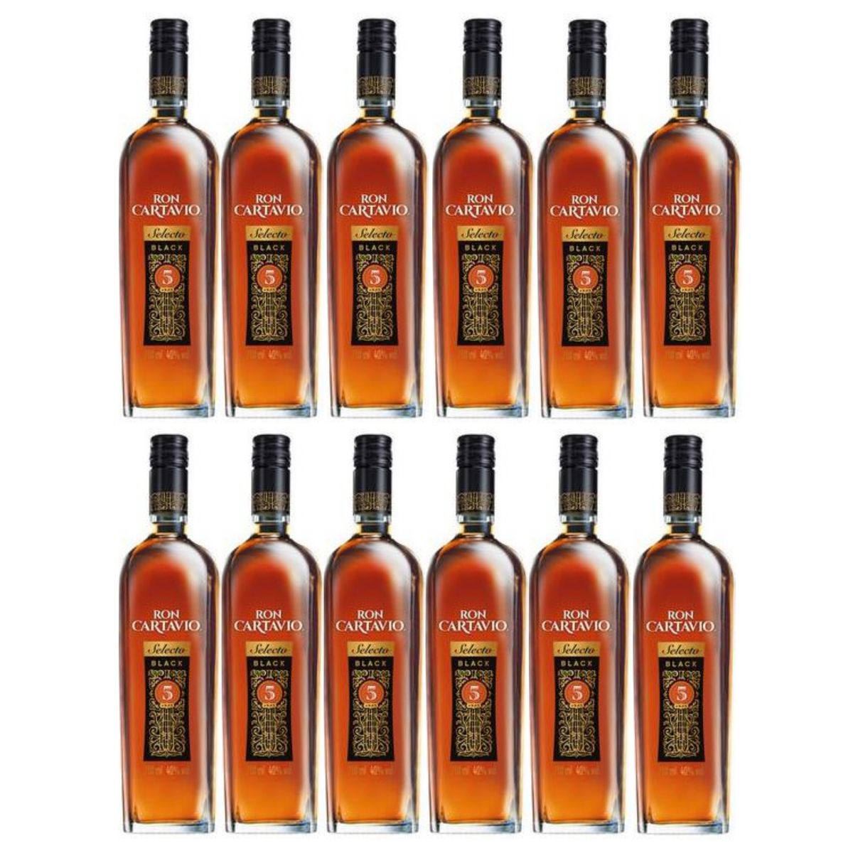 CARTAVIO - RON SELECTO 5 AÑOS BLACK BOTELLA 750ML - 12 UND