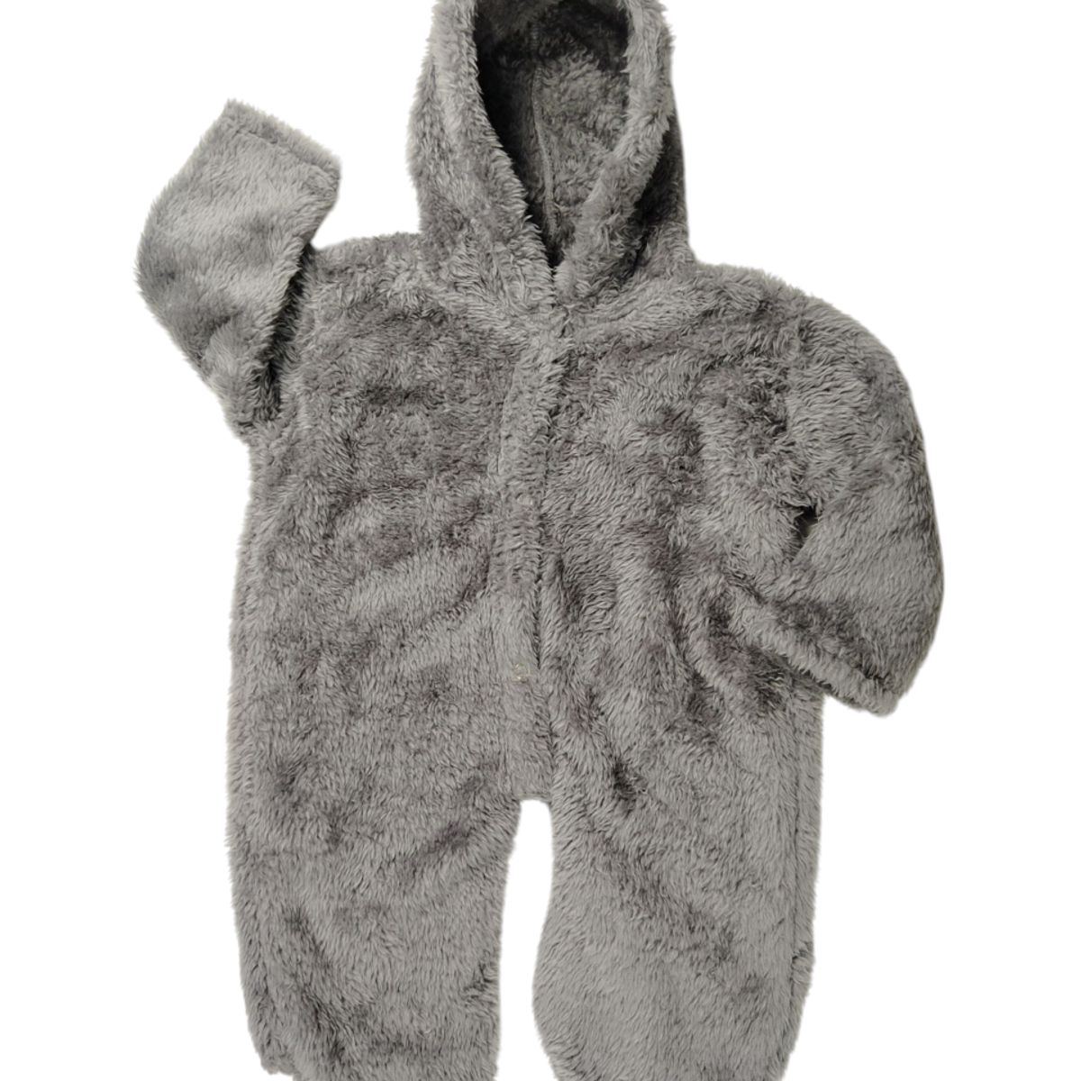 GENERICO - Enterizo con capucha de felpa color entero