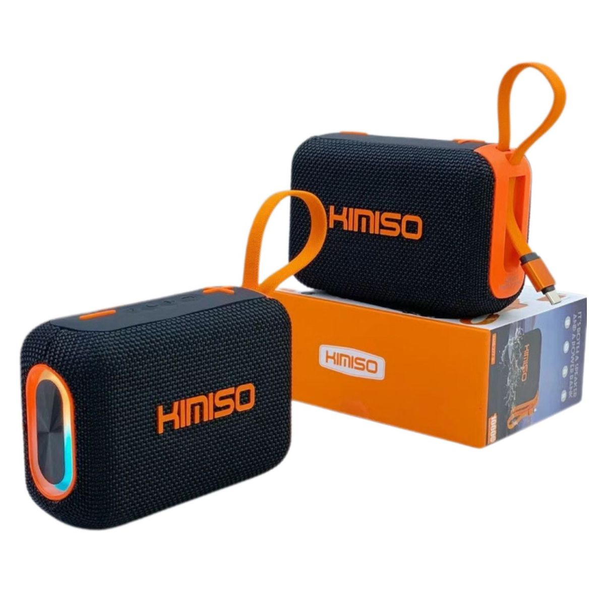 GENERICO - Parlante Portátil Bluetooth Kimiso KMS-277C 10W con Power Bank y Luces RGB