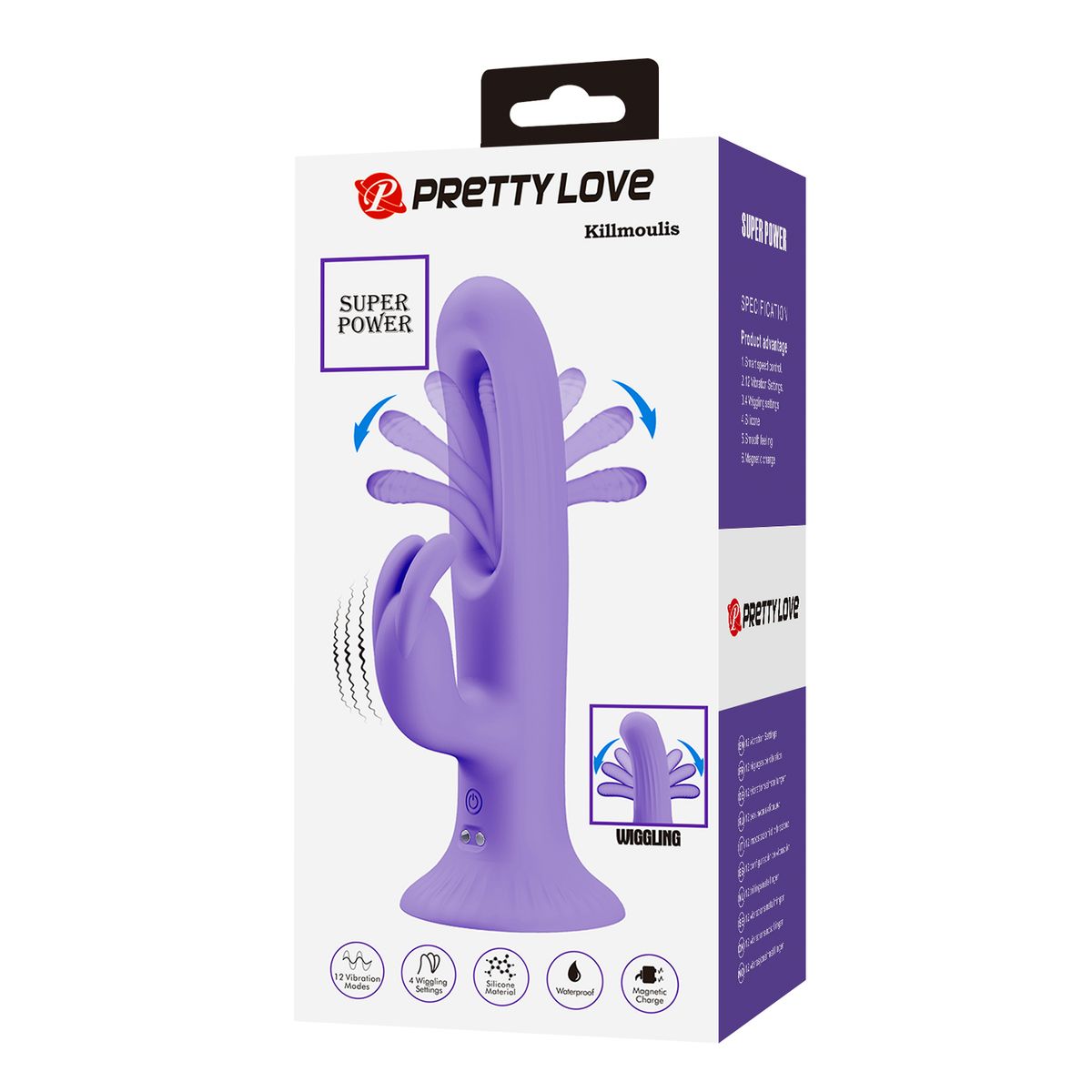 PRETTY LOVE - Vibrador Rabbit Sexual Killmoulis Femenino Lengua Vibradora Silicona