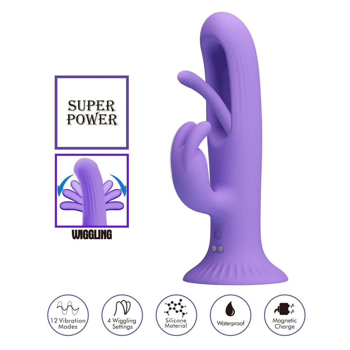 PRETTY LOVE - Vibrador Rabbit Sexual Killmoulis Femenino Lengua Vibradora Silicona