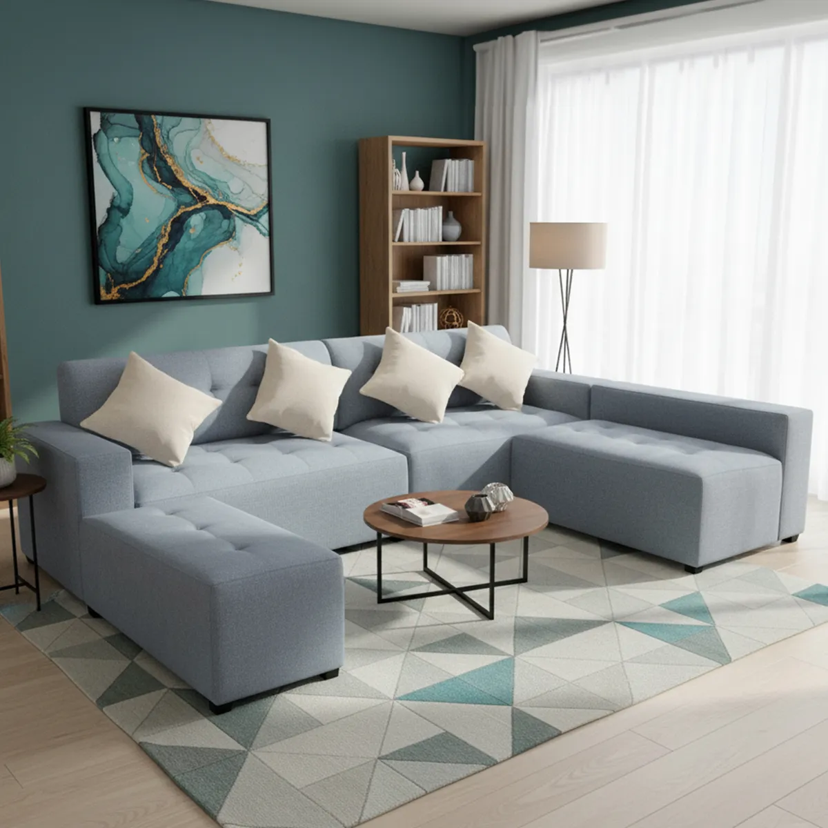 AMBIHOME - Seccional derecho + puff Vetra Ambienta Home