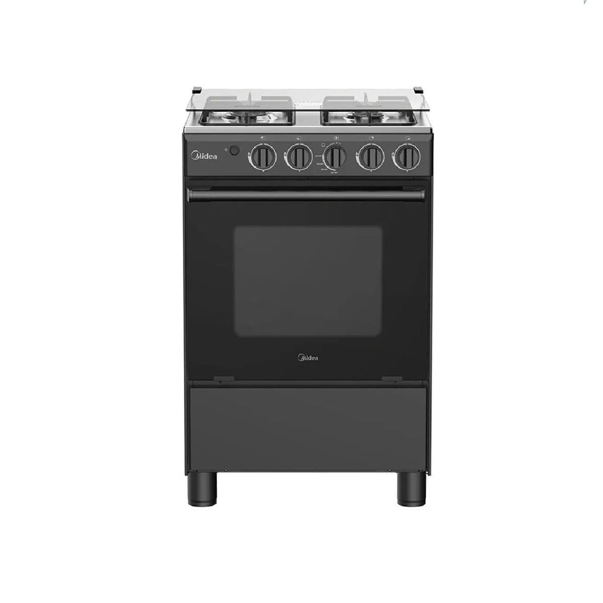 MIDEA - COCINA DE PIE MIDEA A GAS 4 HORNILLAS NEGRO - MGS24FS2LFABBC-PE