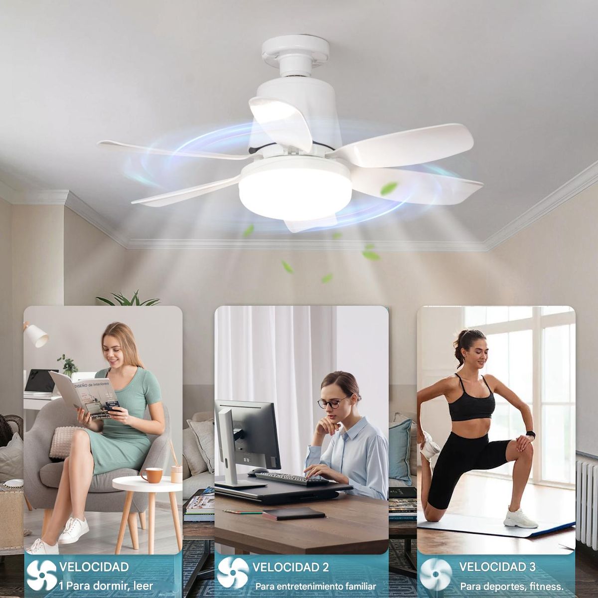 GENERICO - FOCO LED, LUZ  CON VENTILADOR  SUPER SILENCIOSO  DE 30W REAL