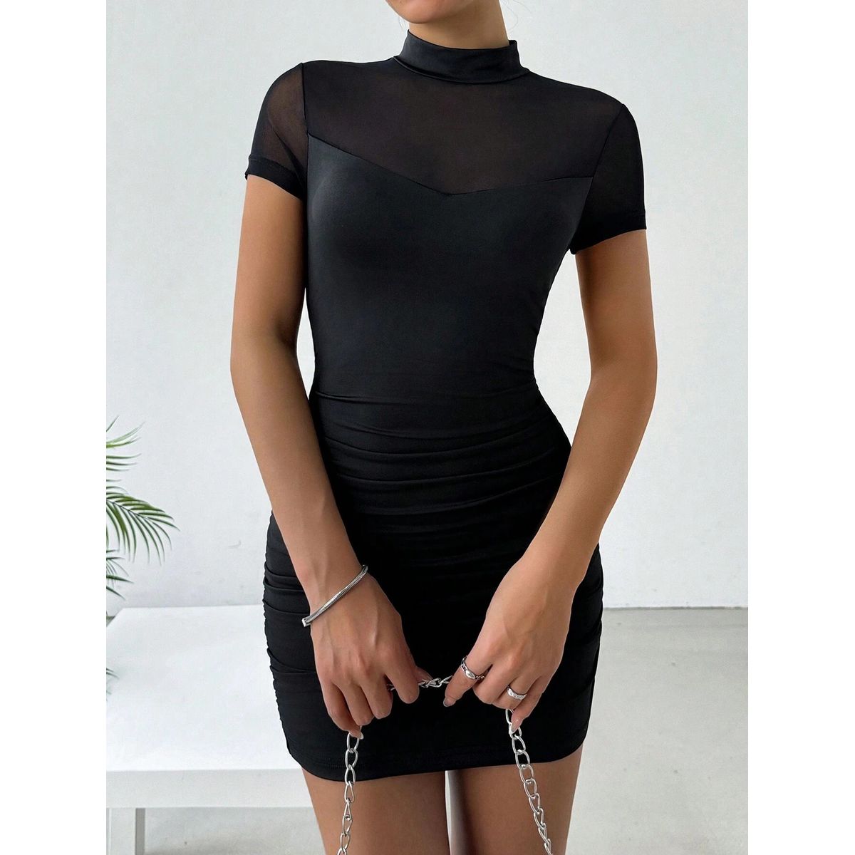 GENERICO - Vestido Lolitas Negro de Manga corta casual