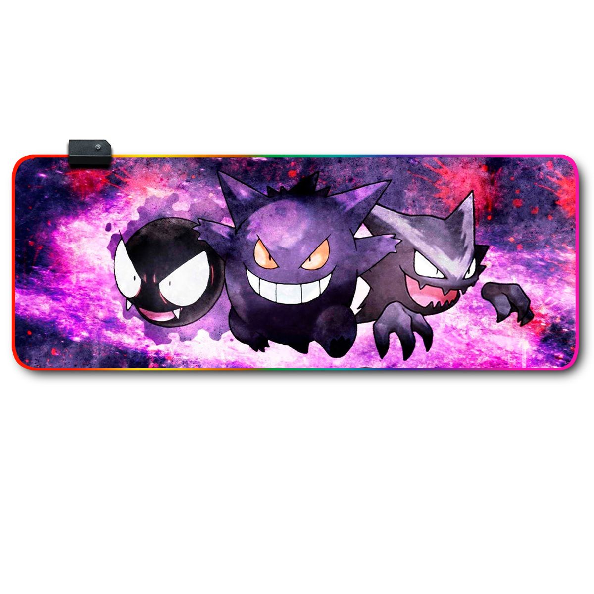 GENERICO - Mouse pad gamer antideslizante con luz rgb de 80x30 Pok