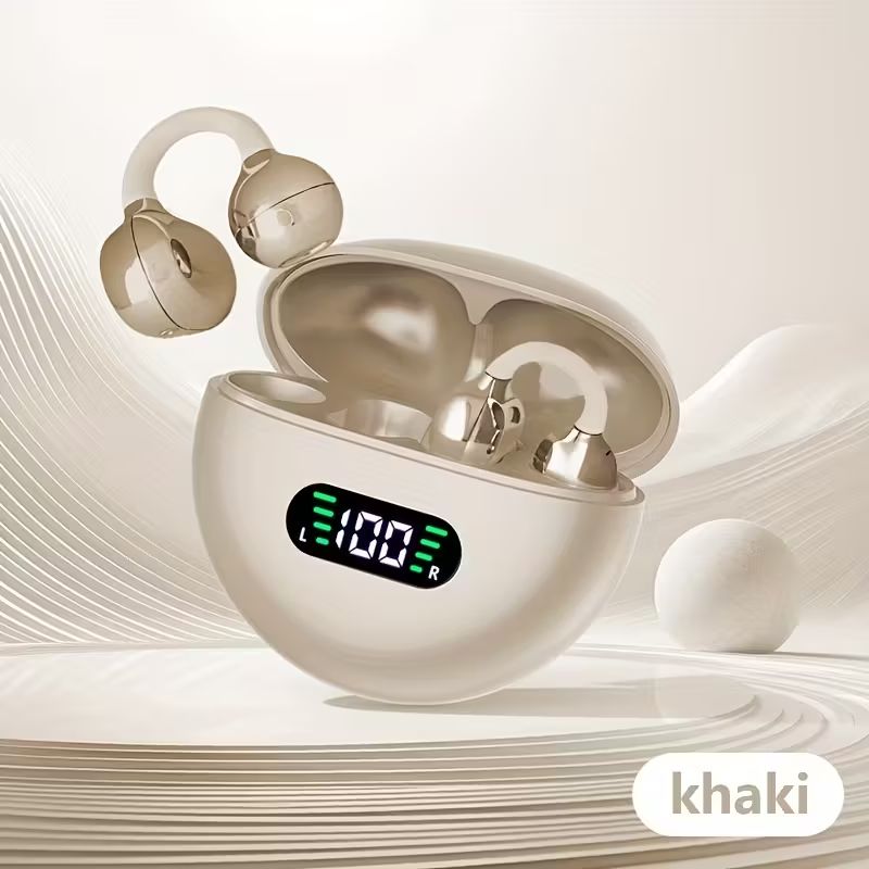 GENERICO - AURICULARES DEPORTIVOS CON CLIP  COLOR KHAKI CON  BLUETOOTH