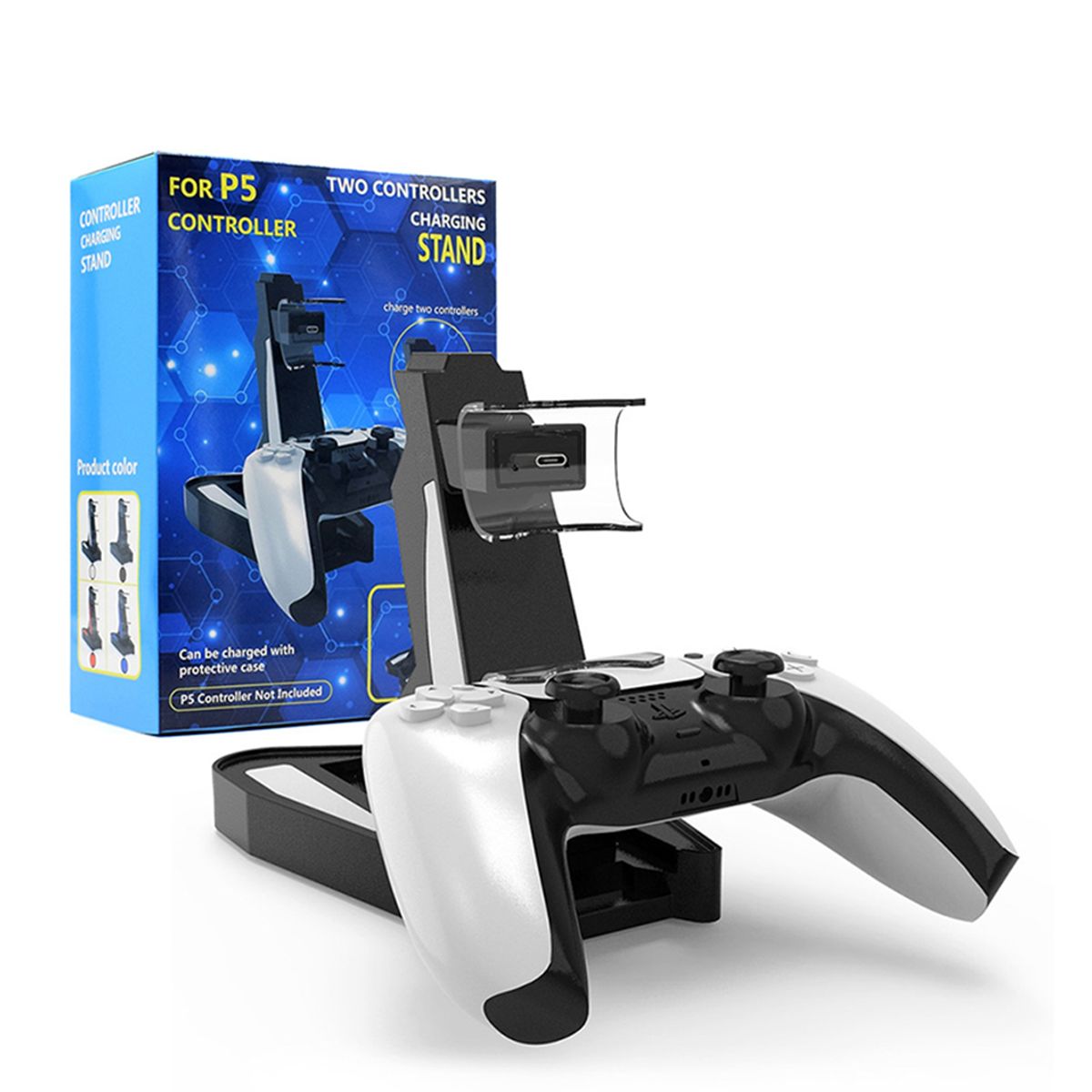 GENERICO - Cargador mando ps5 carga rápida doble usb charger