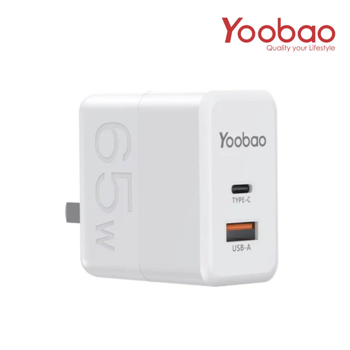YOOBAO - Cargador De Pared 65W Yoobao RY-U65 Con Conector USB Tipo-A y Tipo-C