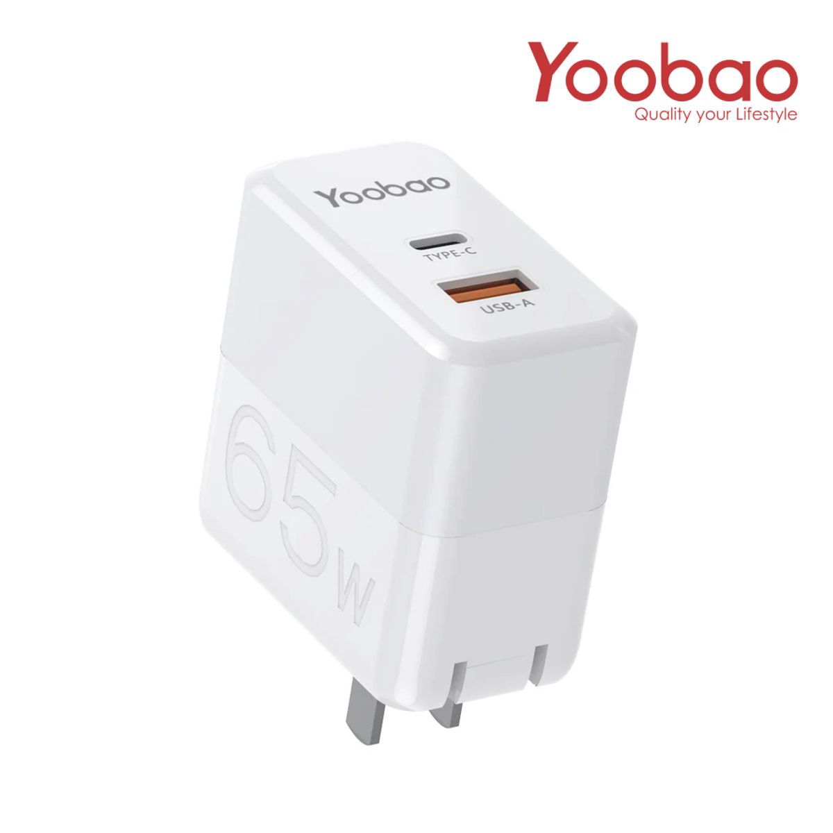 YOOBAO - Cargador De Pared 65W Yoobao RY-U65 Con Conector USB Tipo-A y Tipo-C
