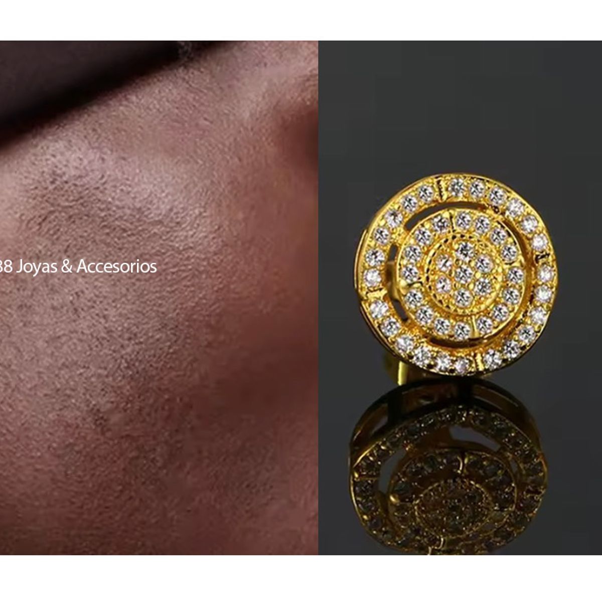 LA TIENDA 88 JOYAS Y ACCESORIOS - La Tienda 88 - Aretes Unisex Hombre Hip Hop Circular - Amarillo