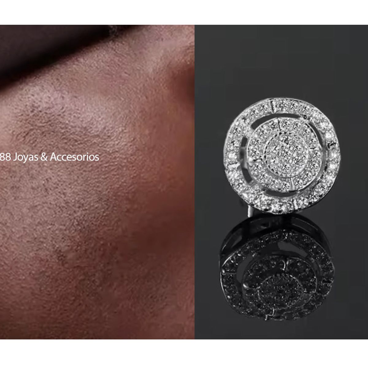 LA TIENDA 88 JOYAS Y ACCESORIOS - La Tienda 88 - Aretes Unisex Hombre Hip Hop Circular - Blanco