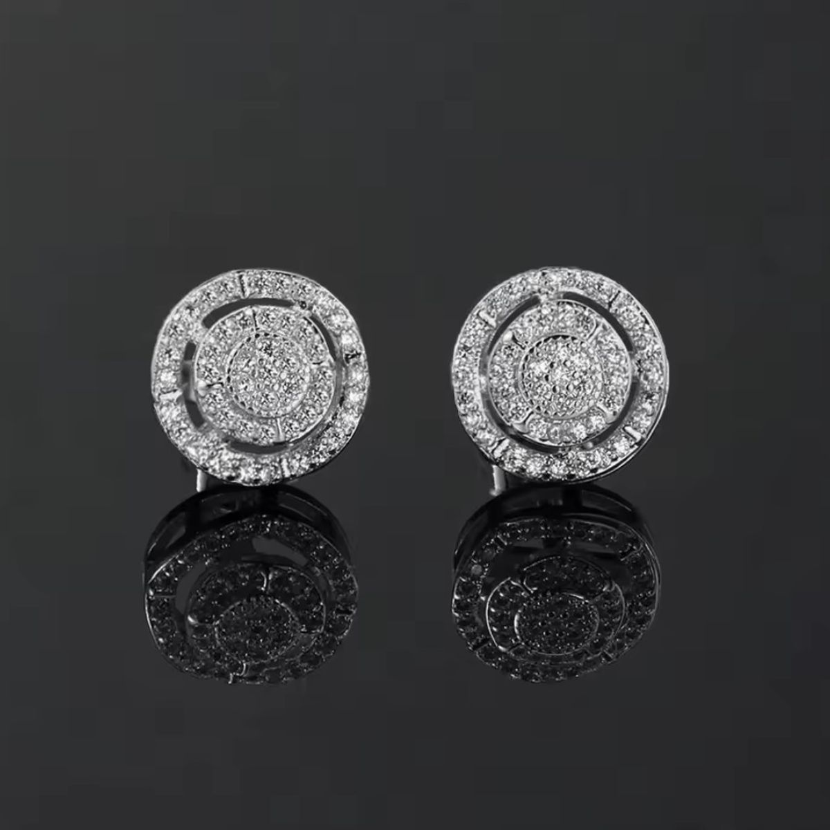 LA TIENDA 88 JOYAS Y ACCESORIOS - La Tienda 88 - Aretes Unisex Hombre Hip Hop Circular - Blanco