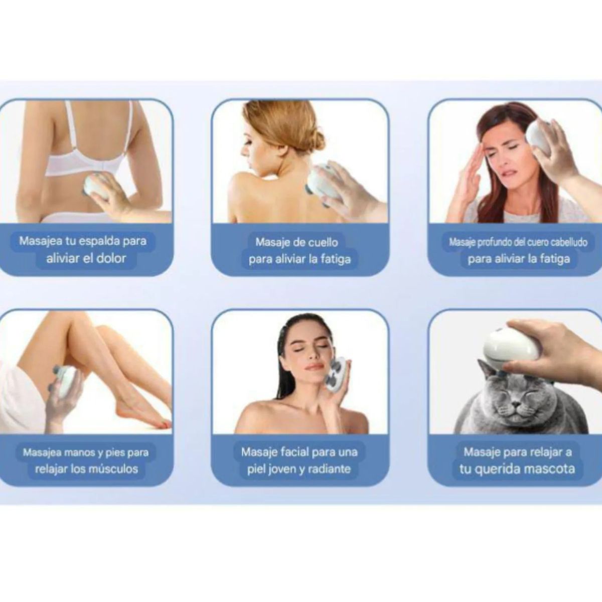 OEM - Masajeador de CABEZA y CUERPO 3D + INFRARROJO  RECARGABLE