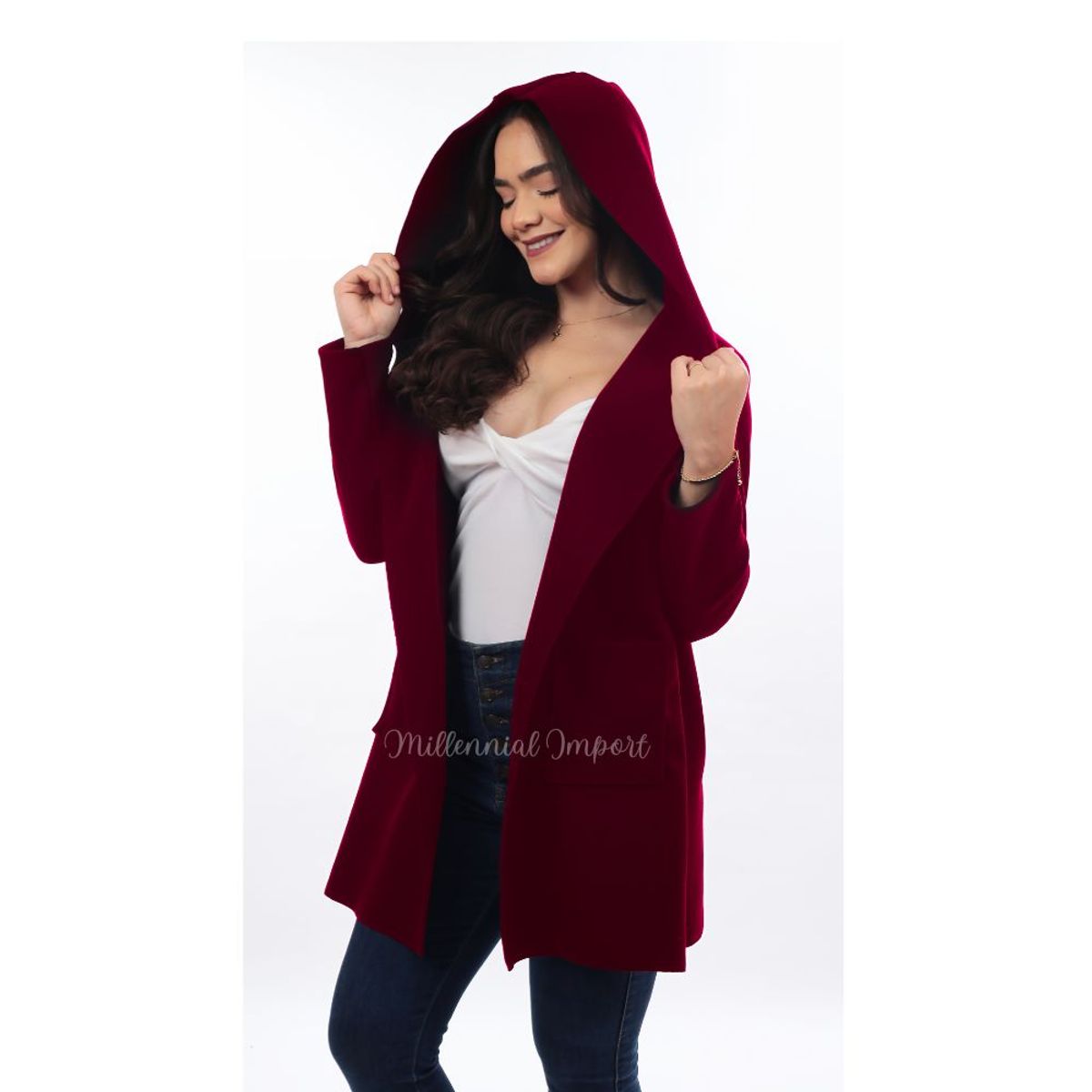 GENERICO - Abrigo Sobretodo Saco de Paño Italiano para Mujer