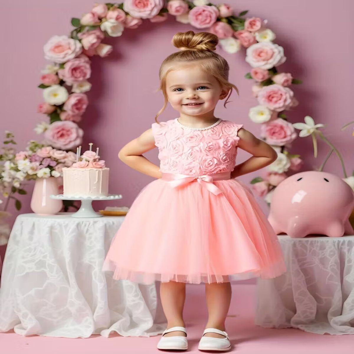 GENERICO - VESTIDO PARA NIÑA BEBE PARA FIESTA DE CUMPLEAÑOS