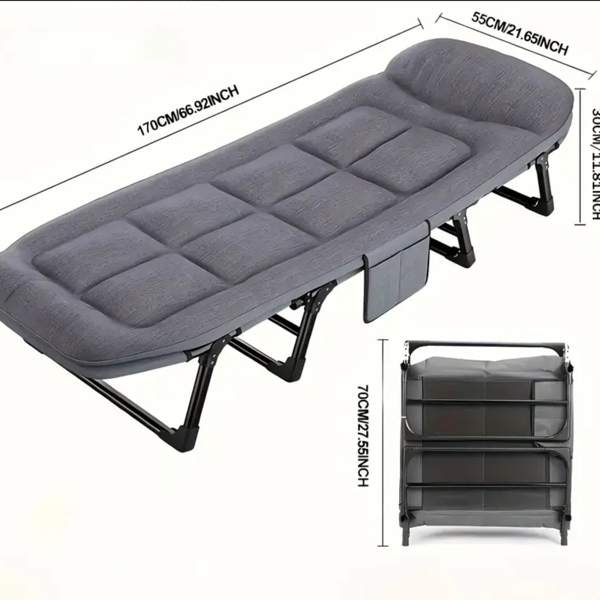GENERICO - CAMA CAMILLA PLEGABLE CAMPING PÓRTATIL DE ALTA RESISTENCIA