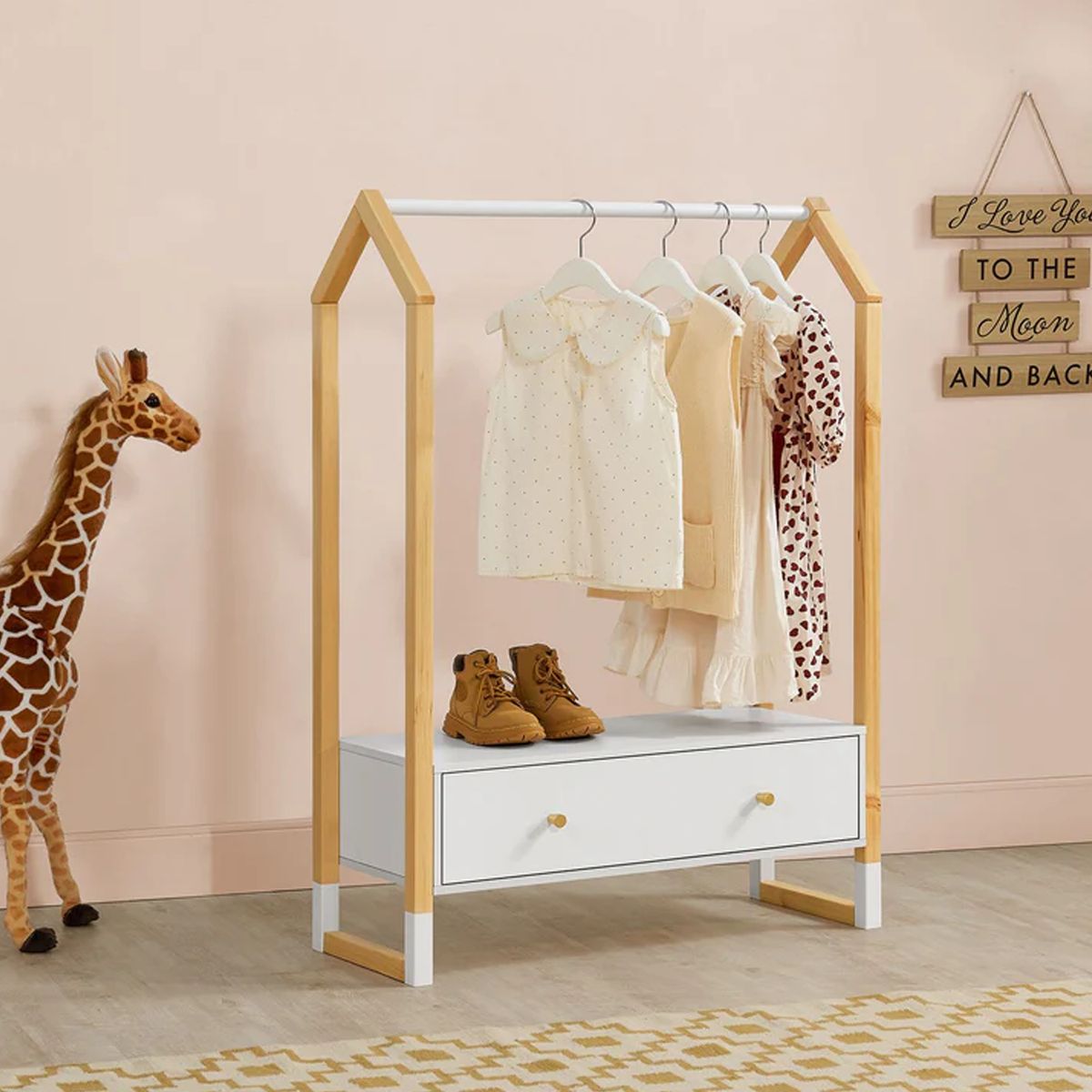 DIBA MUEBLES - Armario Perchero Infantil Abierto con 2Cj Dante DIBA Muebles