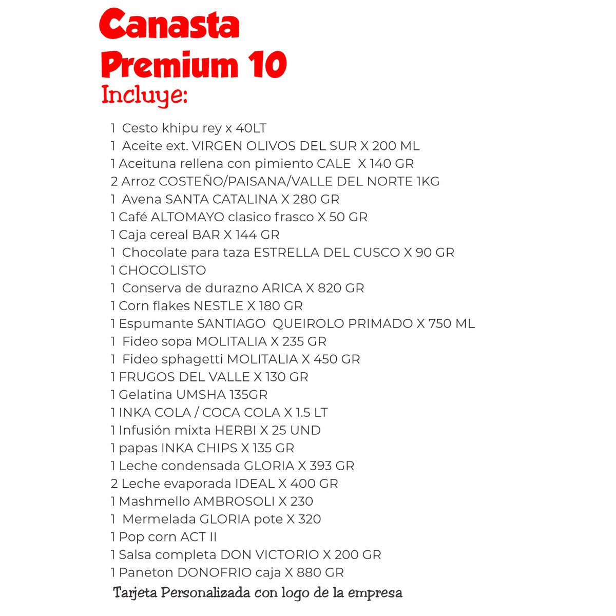 GENERICO - Canasta Navideña Premium 10