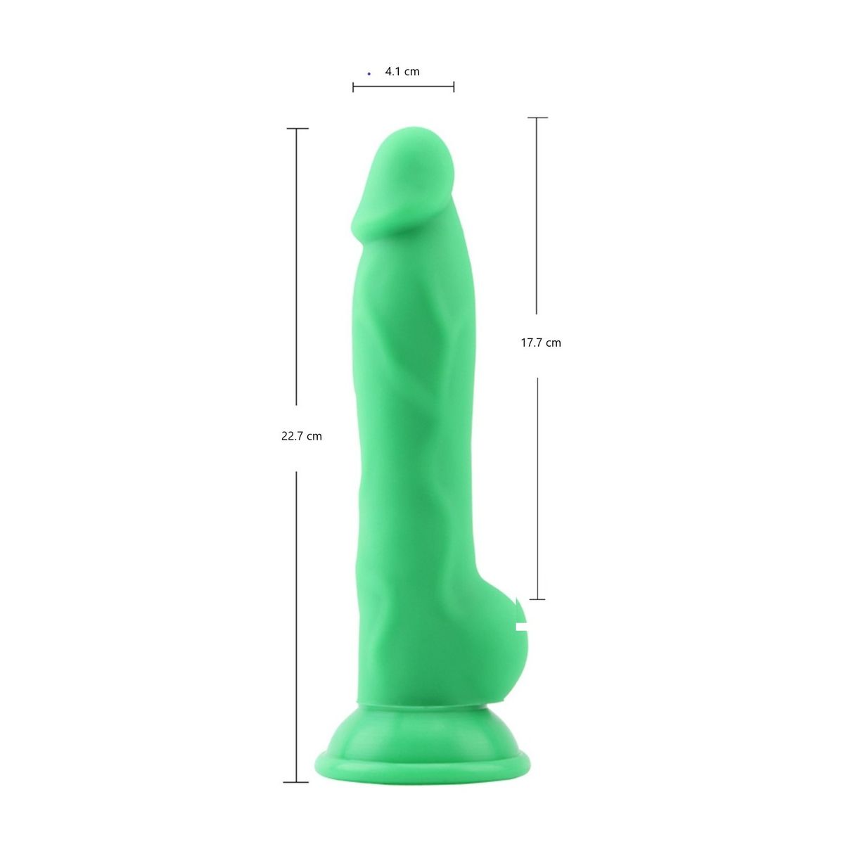 CHISA - Dildo Realista Silicona Rick.G Neón Verde 22.7 cm Ø 4.1 cm Ventosa