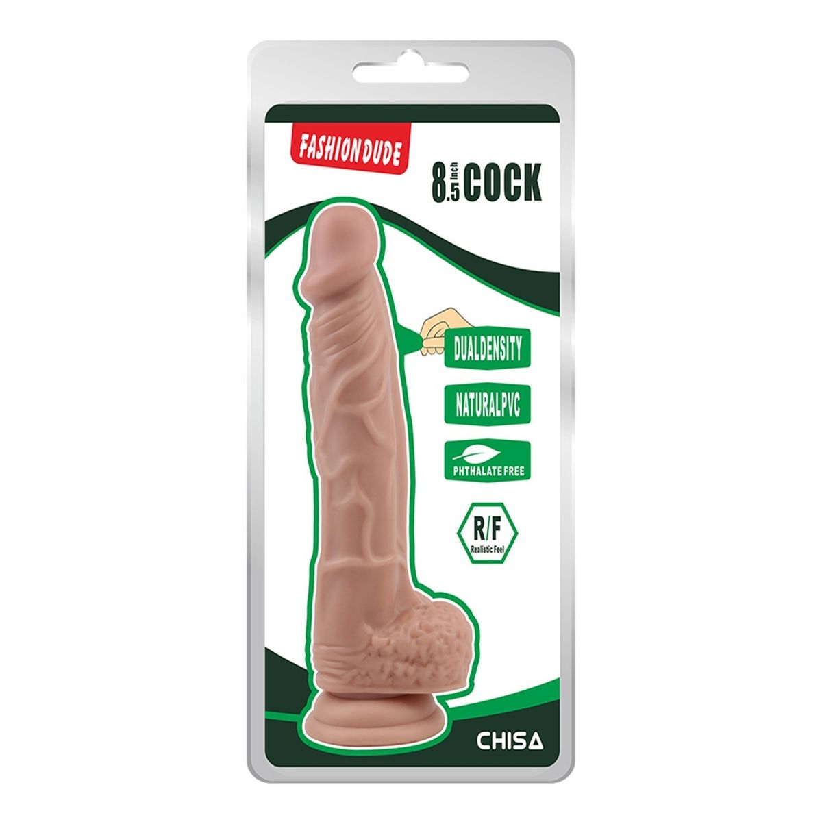 CHISA - Dildo Realista Fashion Dude Pellizcable  21 cm Ø 4.1 cm Ventosa