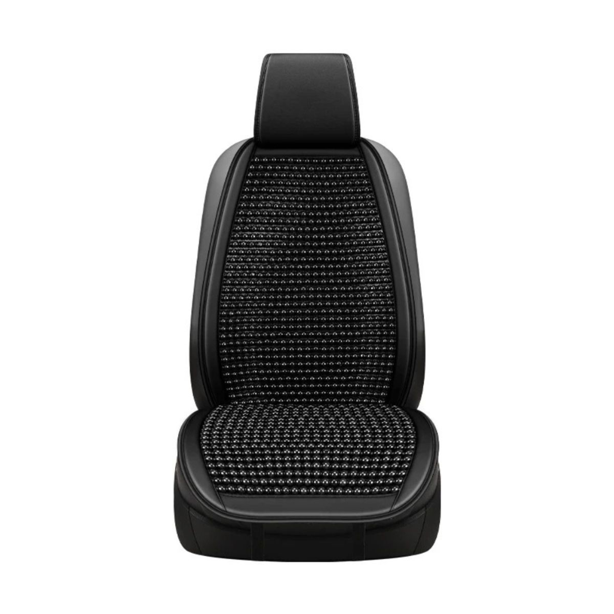 GENERICO - Respaldar De Asiento Bolita Cuero Pu Con Cabecera Premium