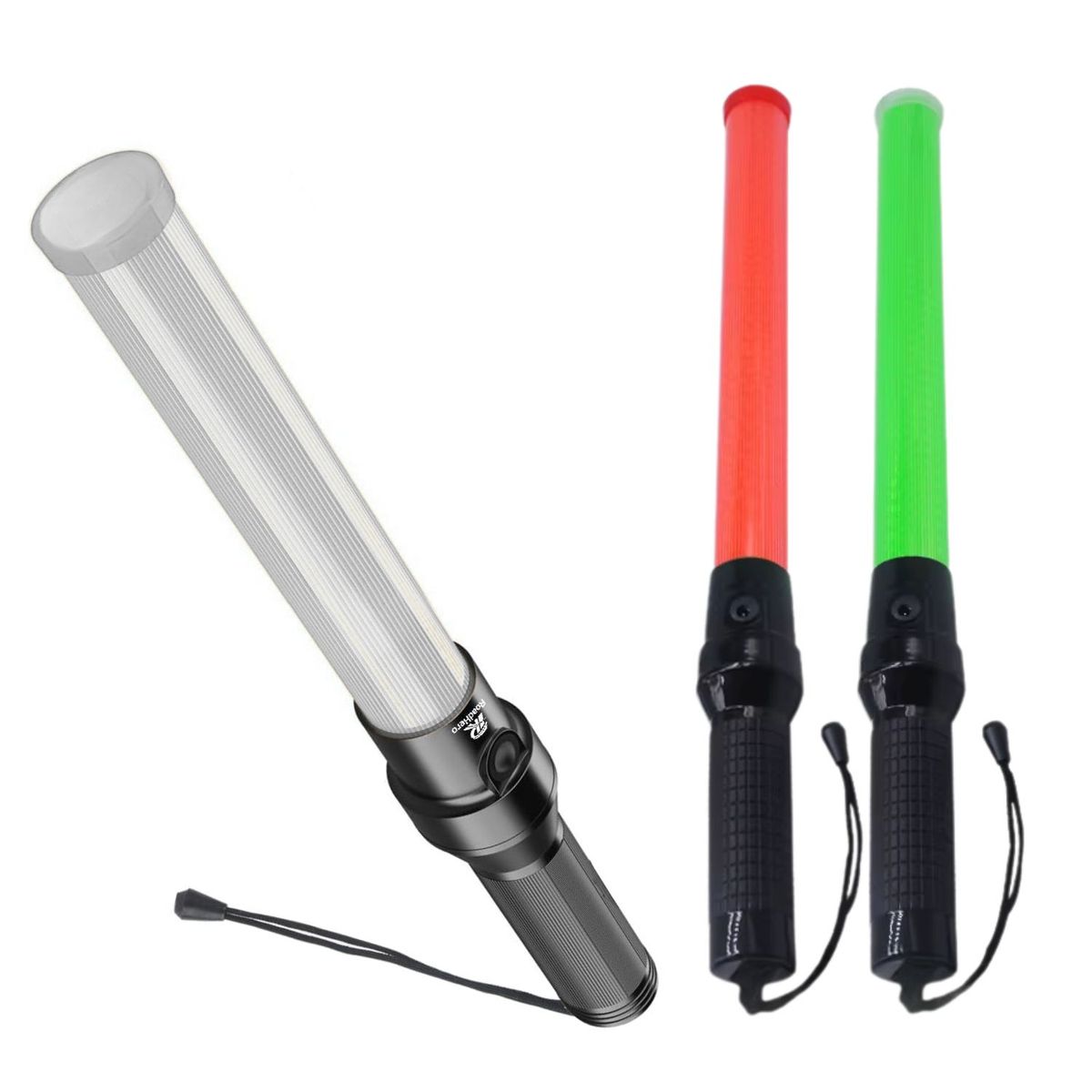 GENERICO - Bastón de Tránsito LED Recargable Impermeable 4 Modos Luz Roja Verde