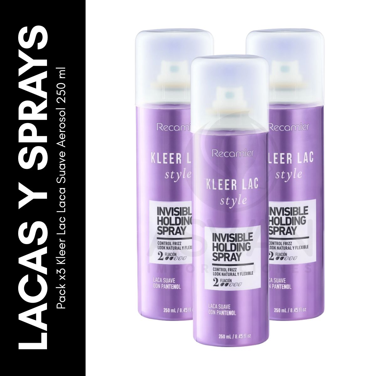 GENERICO - Pack x3 Kleer Lac Laca Suave Aerosol 250 ml