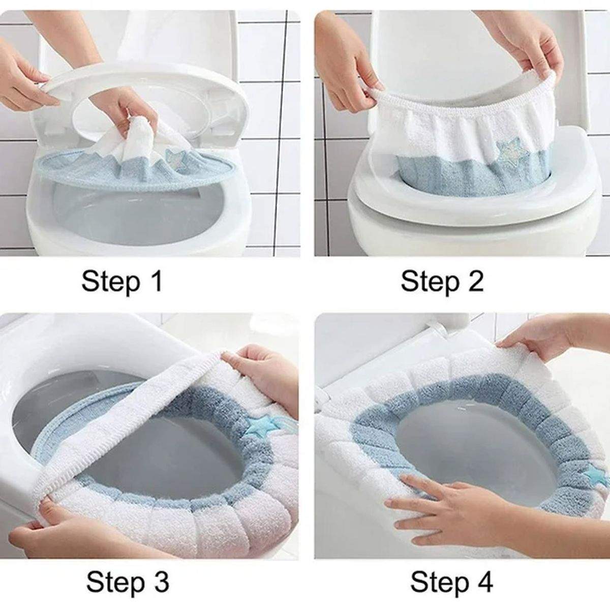 GENERICO - pack 2 Almohadilla Suave Cojín para Inodoro Cómoda Funda para Baño