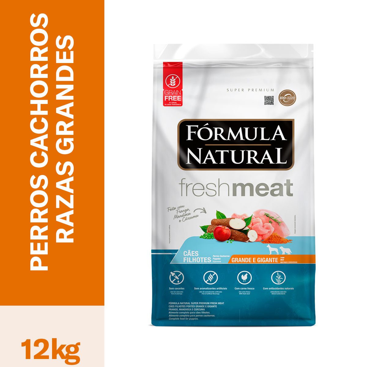 AGROVET - COMIDA PARA PERRO CACHORRO FORMULA NATURAL RAZA GRANDE 12KG