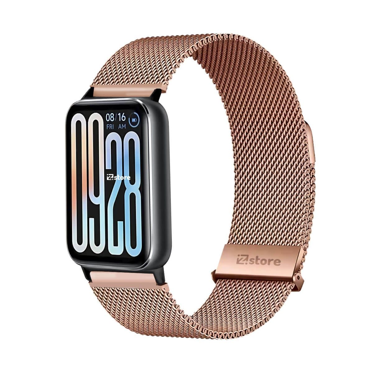 GENERICO - Correa de Metal Para Xiaomi Smartband 9 Pro Tipo Malla Magnética Gold Rose Black